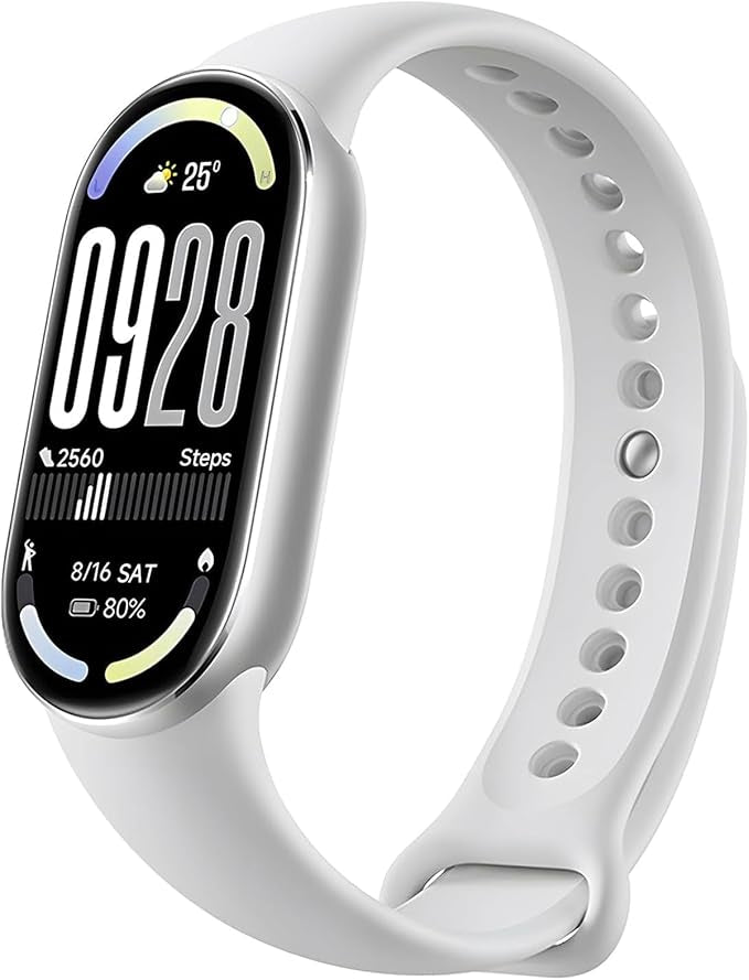 XIAOMI Mi Smart Watch Band 10, 5ATM Waterproof Fitness Step Tracker Sports Digital Smart Watch Health Band for Men Women, 1.72" AMOLED Display, 150+ Sports Modes 24/7 Sleep Monitor (Glacier Silver)