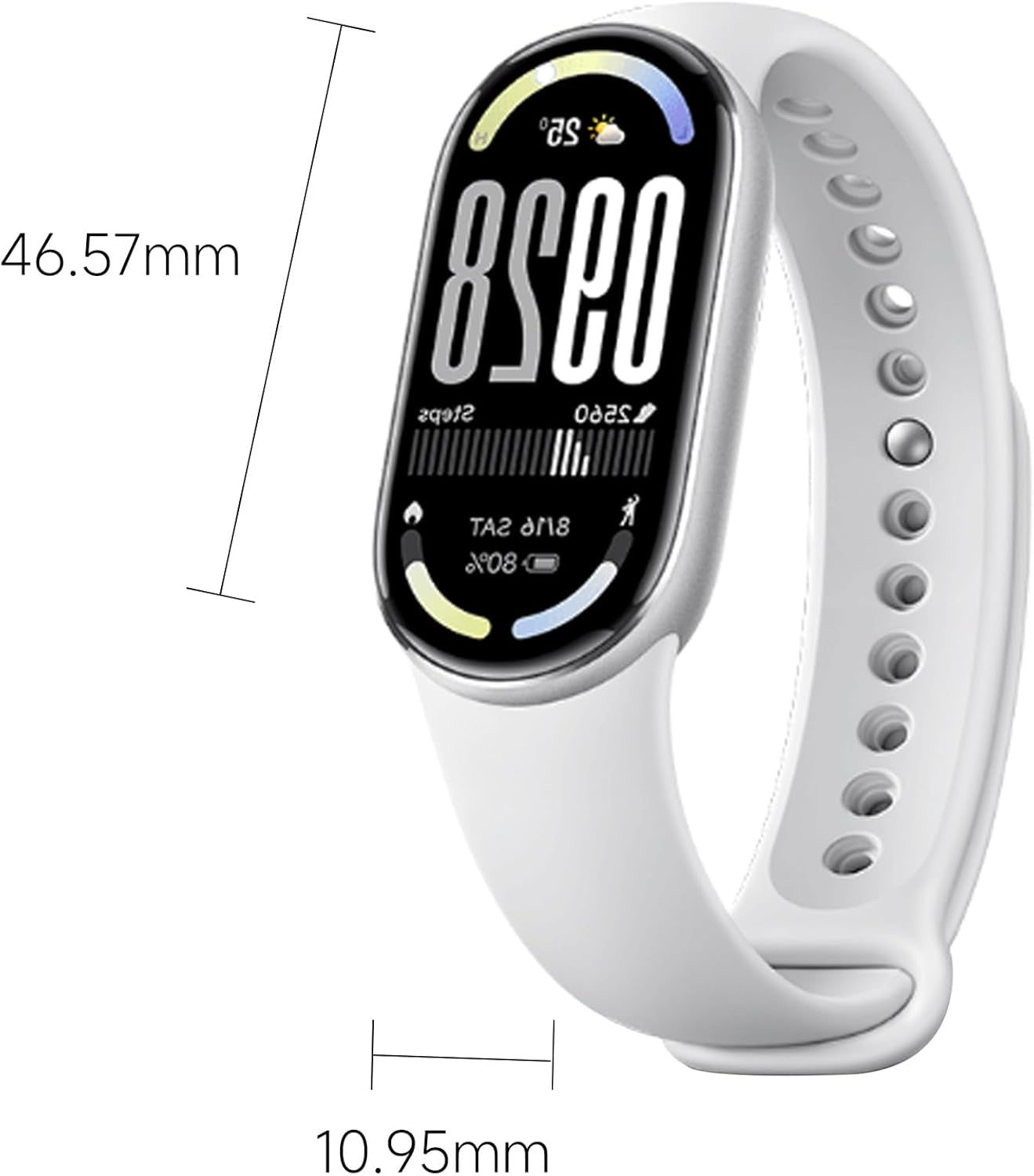 XIAOMI Mi Smart Watch Band 10, 5ATM Waterproof Fitness Step Tracker Sports Digital Smart Watch Health Band for Men Women, 1.72" AMOLED Display, 150+ Sports Modes 24/7 Sleep Monitor (Glacier Silver)