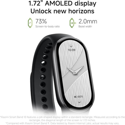 Xiaomi Smart Band 10 Mystic Rose | 1.72''AMOLED Narrow-edge Quadrilateral Display | Professional Workout Analysis | Up to 21-days Battery Life