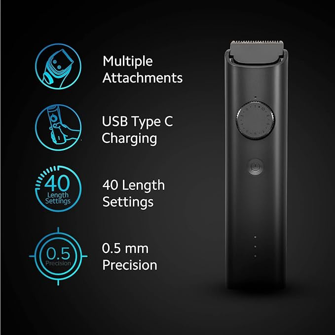 Xiaomi Grooming Kit Pro, 40 length settings, Face, Hair, Body - Everything-in-One Professional Styling Trimmer, Body Grooming, Nose & Ear Hair Trimming, Hair Clippers, Beard Combs, Quick Charge