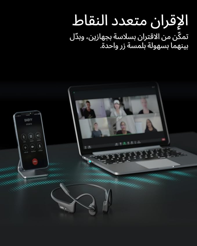 SHOKZ OpenComm2 UC 2025 Upgrade Bone Conduction Headset with USB-A adapter, Open-Ear Bluetooth Headphone with Noise Cancelling Mic, Wireless Earphone for Work, Call, Meeting, Driving, 16H Talktime