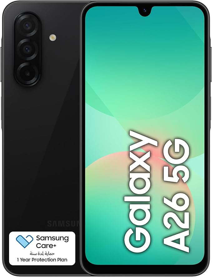 Samsung Galaxy A26 5G, Android Smartphone, 256GB Storage, 8GB RAM, Black, 50MP Camera, Large Display, Long Battery Life (UAE Version)