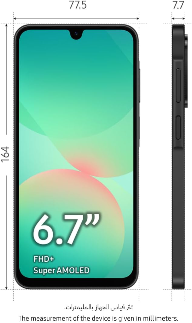 Samsung Galaxy A26 5G, Android Smartphone, 256GB Storage, 8GB RAM, Black, 50MP Camera, Large Display, Long Battery Life (UAE Version)