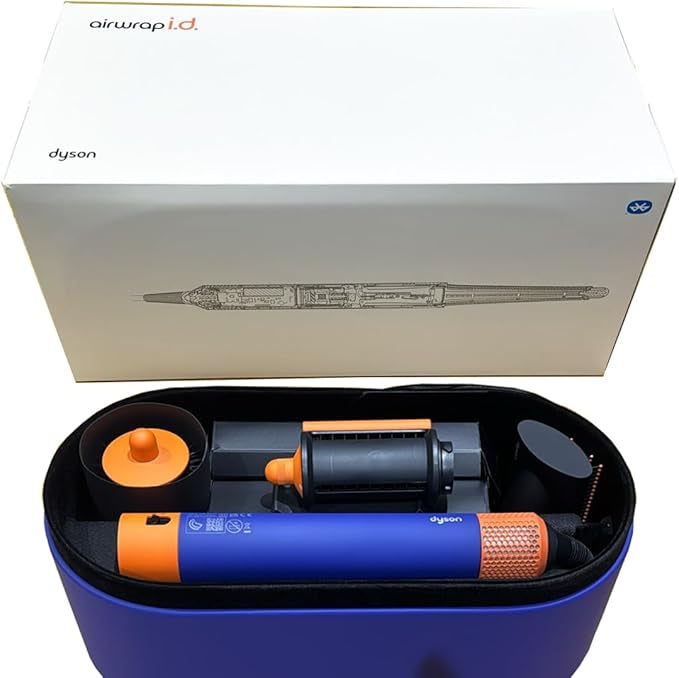 Dyson Airwrap i.d. Multi-Styler and Dryer Straight+Wavy HS08 - Bluetooth Enabled - for Perfect Curls (Vinca Blue/Topaz) - International Version
