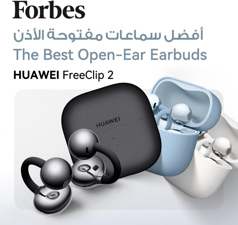 HUAWEI FreeClip 2 Open-Ear Clip-On Earbuds, C-bridge design, Lightweight, 38H Battery, Fast Charge, Dual Driver, IP57 Waterproof & dustproof, Touch & Head-motion control, iOS & Android, Berry Purple
