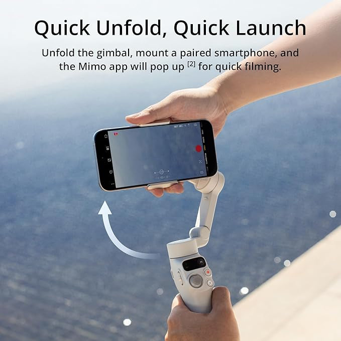 DJI Osmo Mobile 7 Gimbal Stabilizer for iPhone, Android, Built-in Tripod, Comfortable Grip, 3-Axis Phone Gimbal, ActiveTrack 7.0, OneTap Edit, Phone Charging,UAE Version, Official Warranty Support