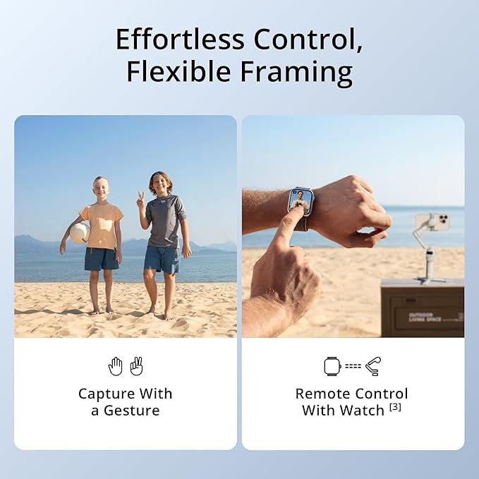 DJI Osmo Mobile 7 Gimbal Stabilizer for iPhone, Android, Built-in Tripod, Comfortable Grip, 3-Axis Phone Gimbal, ActiveTrack 7.0, OneTap Edit, Phone Charging,UAE Version, Official Warranty Support
