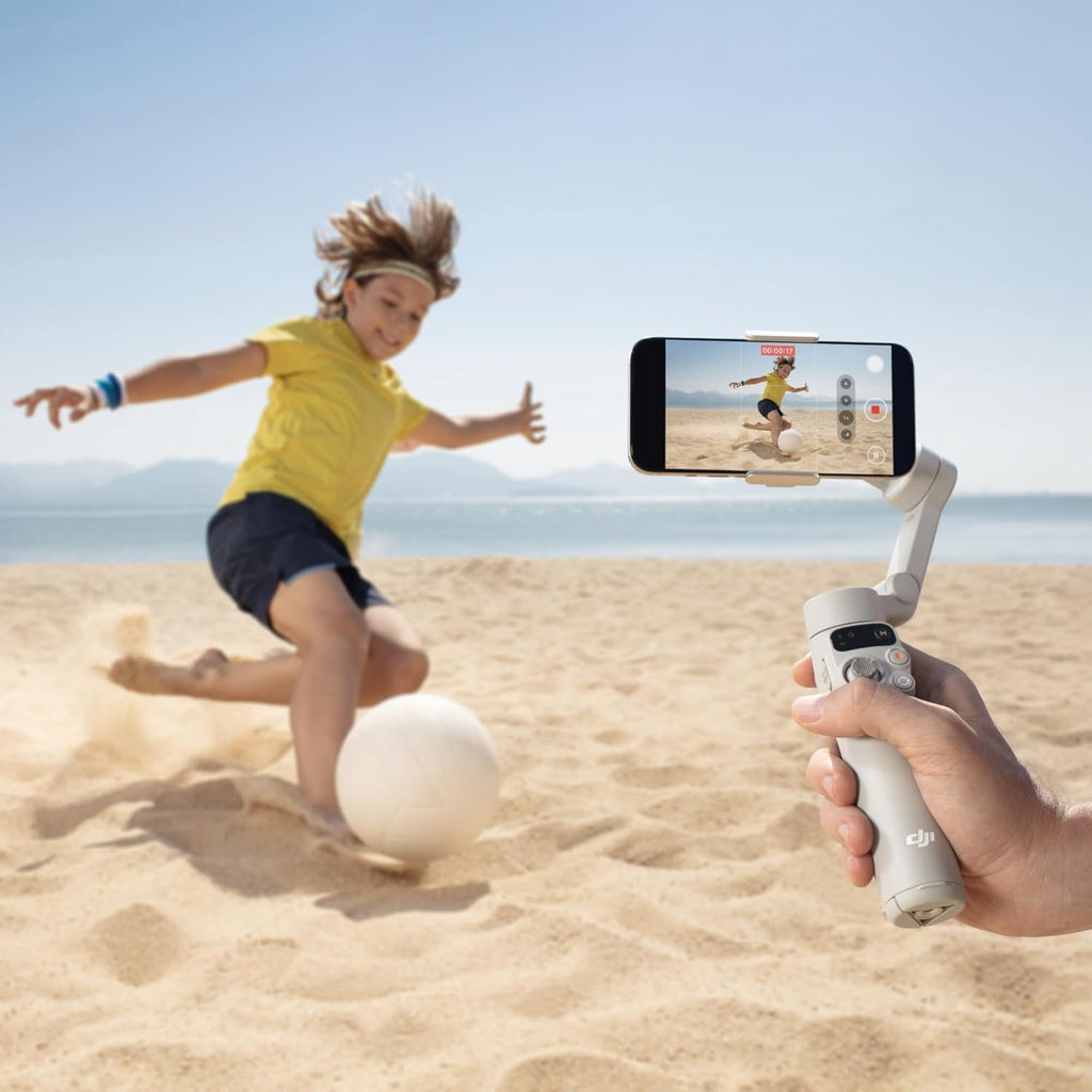 DJI Osmo Mobile 7 Gimbal Stabilizer for iPhone, Android, Built-in Tripod, Comfortable Grip, 3-Axis Phone Gimbal, ActiveTrack 7.0, OneTap Edit, Phone Charging,UAE Version, Official Warranty Support