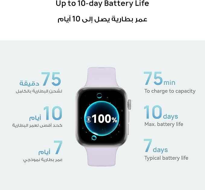 HUAWEI WATCH FIT4 SmartWatch, 1.82â€ Display, 100+ Sports modes, Fitness Tracker, HeartRate Monitor, upto 10-Day Battery Life, iOS&Android, Grey, 3 months additional HuaweiCare+(Amazon Exclusive)