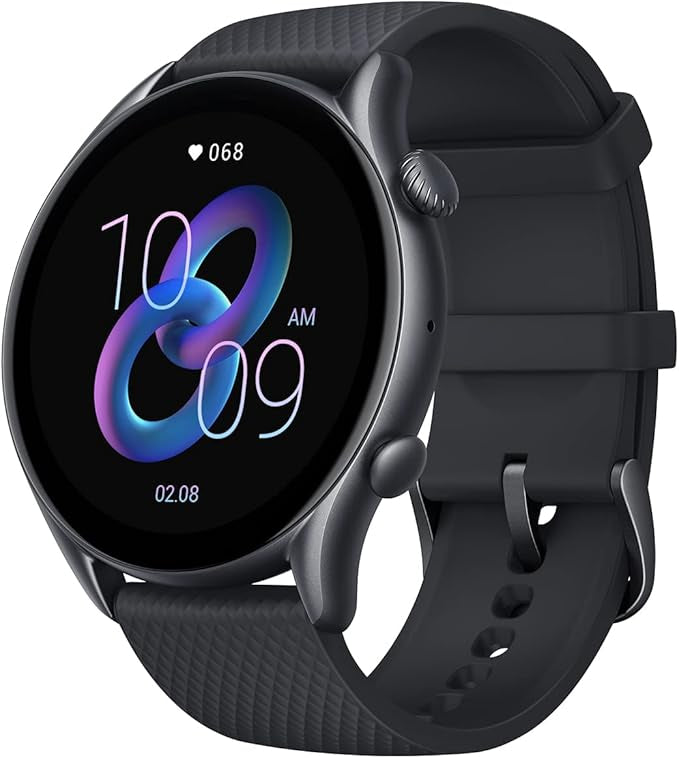 Amazfit GTR 3 Pro Smart Watch 1.45" Ultra HD AMOLED Display 24hrs Health Monitoring 150+ Sports Mode Fitness Watch | Built-In Alexa & GPS | 12-Days Long Battery Life | 5 ATM Water Resistant - Black