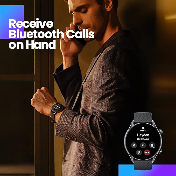 Amazfit GTR 3 Pro Smart Watch 1.45" Ultra HD AMOLED Display 24hrs Health Monitoring 150+ Sports Mode Fitness Watch | Built-In Alexa & GPS | 12-Days Long Battery Life | 5 ATM Water Resistant - Black