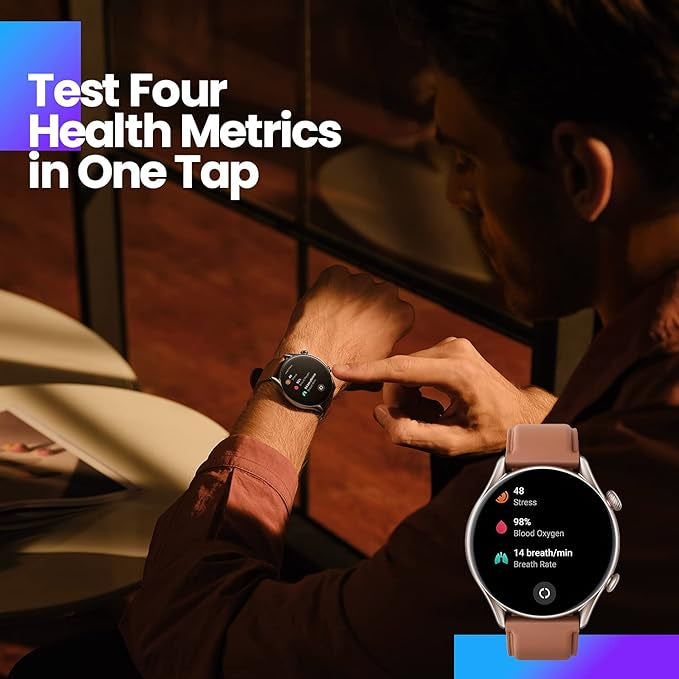 Amazfit GTR 3 Pro Smart Watch 1.45" Ultra HD AMOLED Display 24hrs Health Monitoring 150+ Sports Mode Fitness Watch | Built-In Alexa & GPS | 12-Days Long Battery Life | 5 ATM Water Resistant - Black