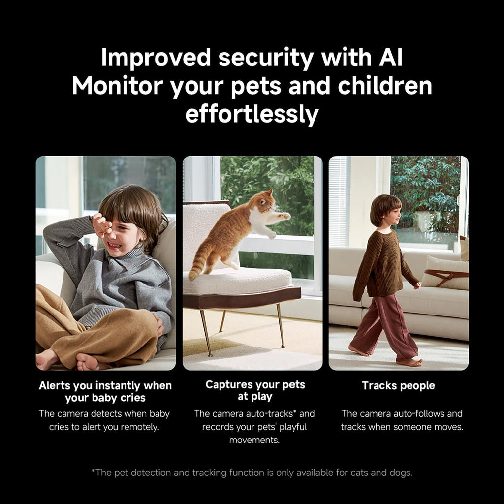 Xiaomi C701 4K 8MP Pan/Tilt Indoor Camera House WiFi Security Camera 360° Coverage AI Detection Night Vision Baby Pets Dogs Monitor Cameras Works with Alexa & Google