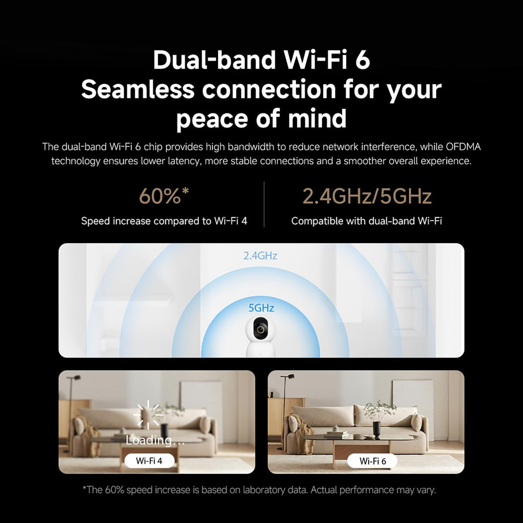 Xiaomi C701 4K 8MP Pan/Tilt Indoor Camera House WiFi Security Camera 360° Coverage AI Detection Night Vision Baby Pets Dogs Monitor Cameras Works with Alexa & Google