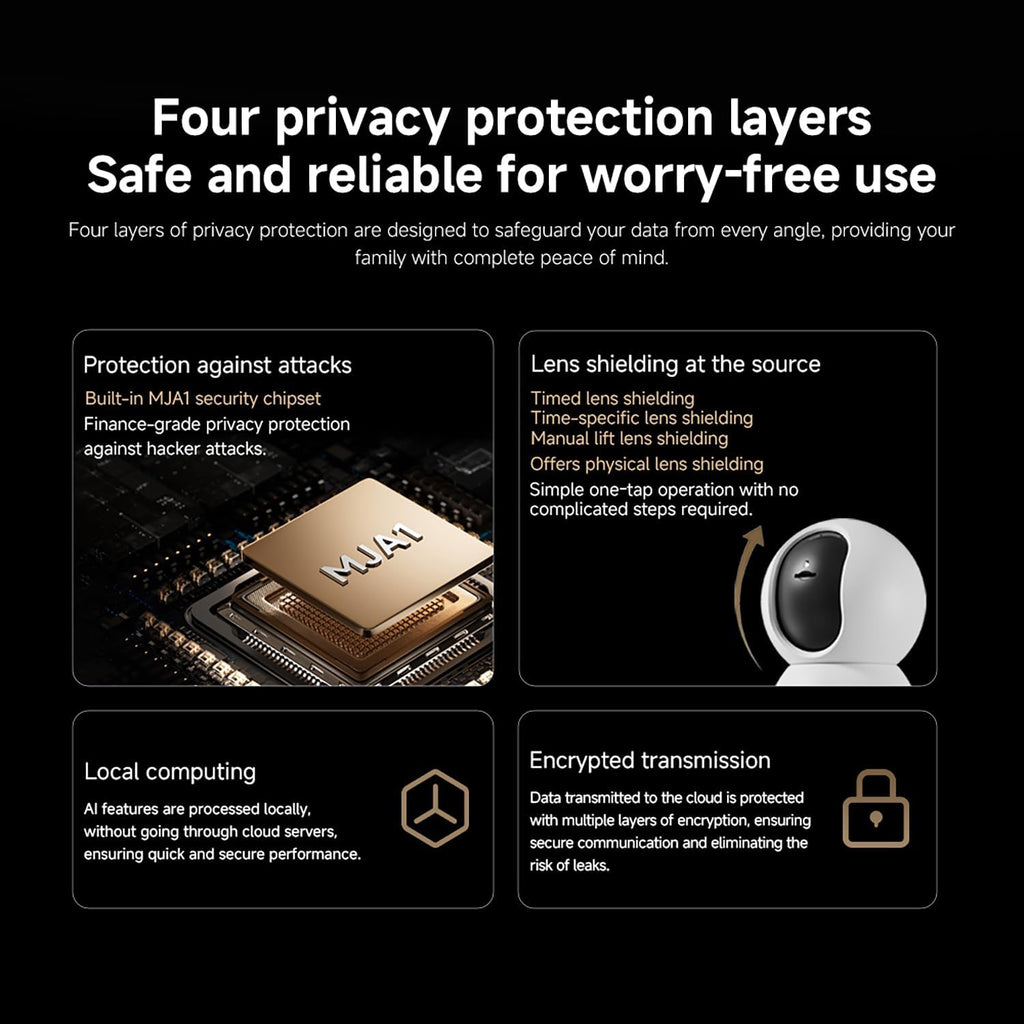 Xiaomi C701 4K 8MP Pan/Tilt Indoor Camera House WiFi Security Camera 360° Coverage AI Detection Night Vision Baby Pets Dogs Monitor Cameras Works with Alexa & Google