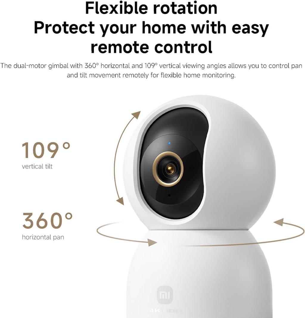 Xiaomi C701 4K 8MP Pan/Tilt Indoor Camera House WiFi Security Camera 360° Coverage AI Detection Night Vision Baby Pets Dogs Monitor Cameras Works with Alexa & Google