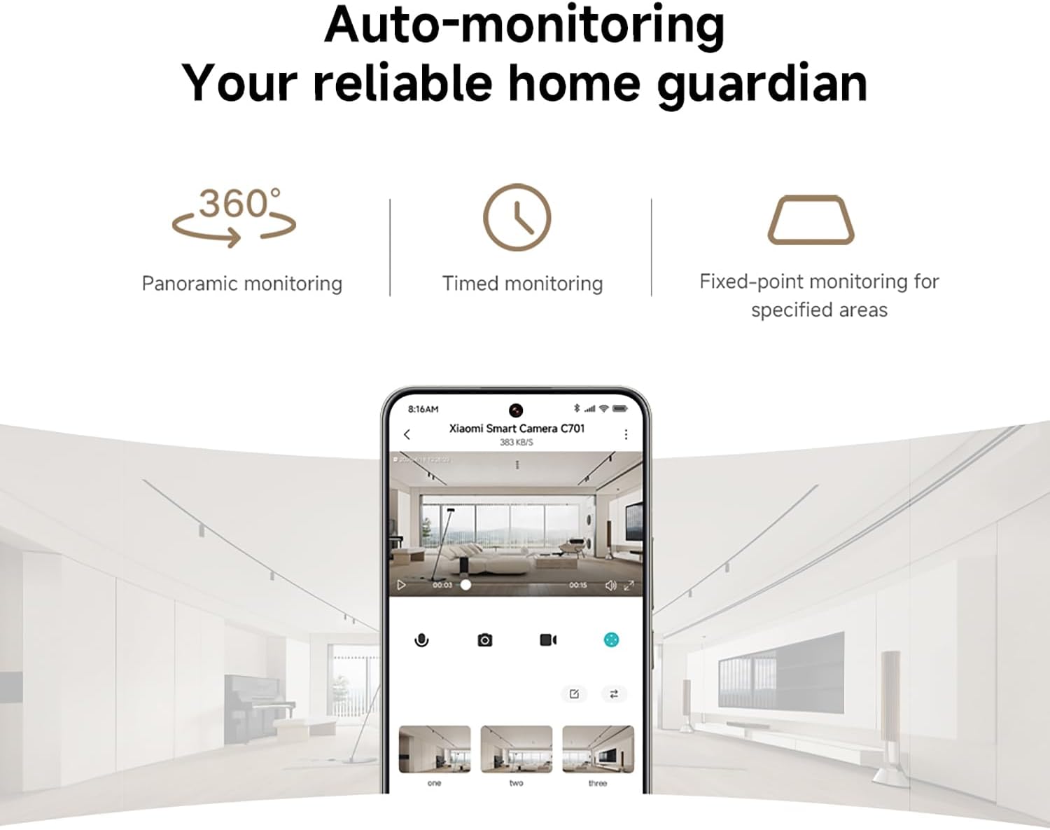 Xiaomi C701 4K 8MP Pan/Tilt Indoor Camera House WiFi Security Camera 360° Coverage AI Detection Night Vision Baby Pets Dogs Monitor Cameras Works with Alexa & Google