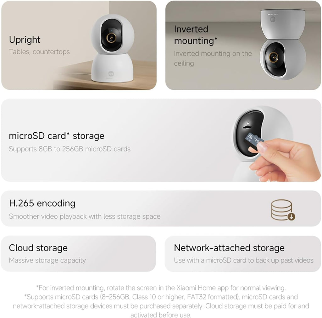 Xiaomi C701 4K 8MP Pan/Tilt Indoor Camera House WiFi Security Camera 360° Coverage AI Detection Night Vision Baby Pets Dogs Monitor Cameras Works with Alexa & Google