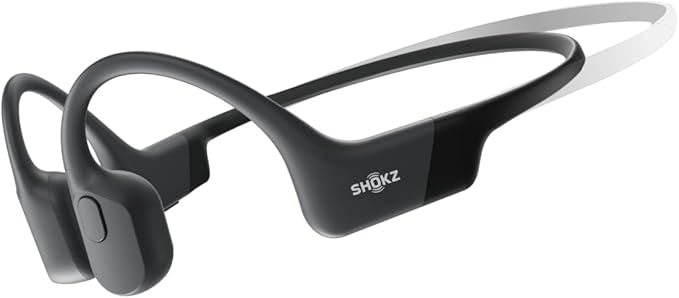 SHOKZ OpenRun Mini Bone Conduction Headphones, Open-Ear Bluetooth Sports Earphones with Mic, IP67 Waterproof Wireless Headset for Running, Workout, 8H Playtime, with Shokz Sport Headband