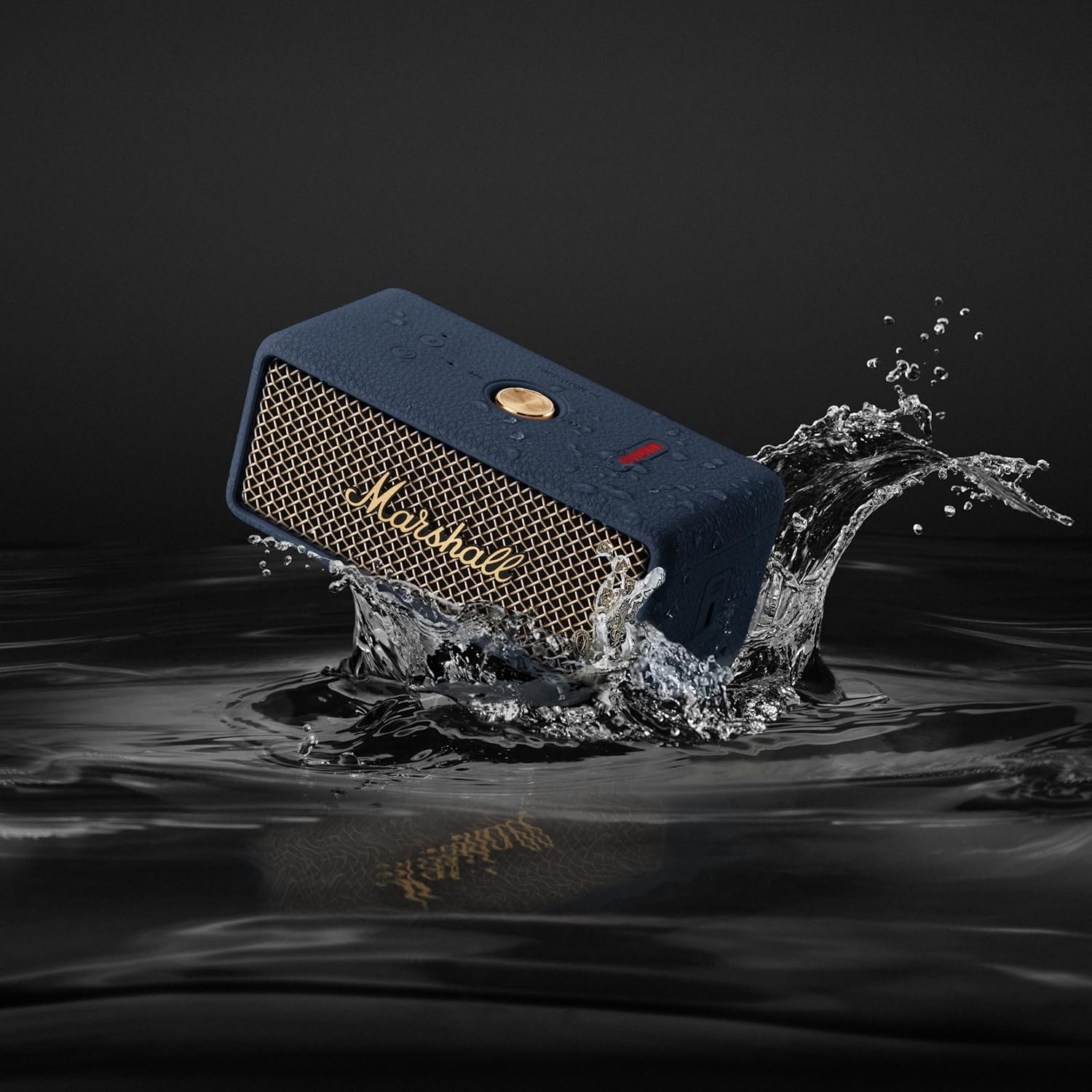 Marshall Emberton III Portable Bluetooth Speaker - Rugged Waterproof IP67 Design | Loud Stereo Sound, Deep Bass with 32+ Hr Playtime | Compact and Wireless for Travel and Outdoors - Midnight Blue