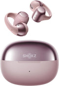 SHOKZ OpenDots ONE Open Ear Headphones, Premium Dolby Audio 6.5g Clip On Earbuds Bluetooth 5.4, Wireless Earphones with Mic, Fast Charging 40 hrs Playtime, IP54, with Cleaning Cloth,for Walking- Pink