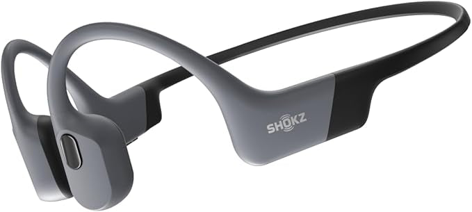 SHOKZ OpenSwim Pro Bone Conduction Sports Headphones, IP68 Waterproof Open-Ear Wireless Earphones with Bluetooth 5.4, 32GB of MP3 Storage, Noise Cancelling Mics, 9h Playtime for Running, Swimming-Grey