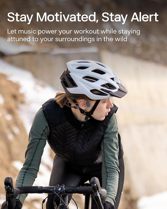 SHOKZ OpenSwim Pro Bone Conduction Sports Headphones, IP68 Waterproof Open-Ear Wireless Earphones with Bluetooth 5.4, 32GB of MP3 Storage, Noise Cancelling Mics, 9h Playtime for Running, Swimming-Grey