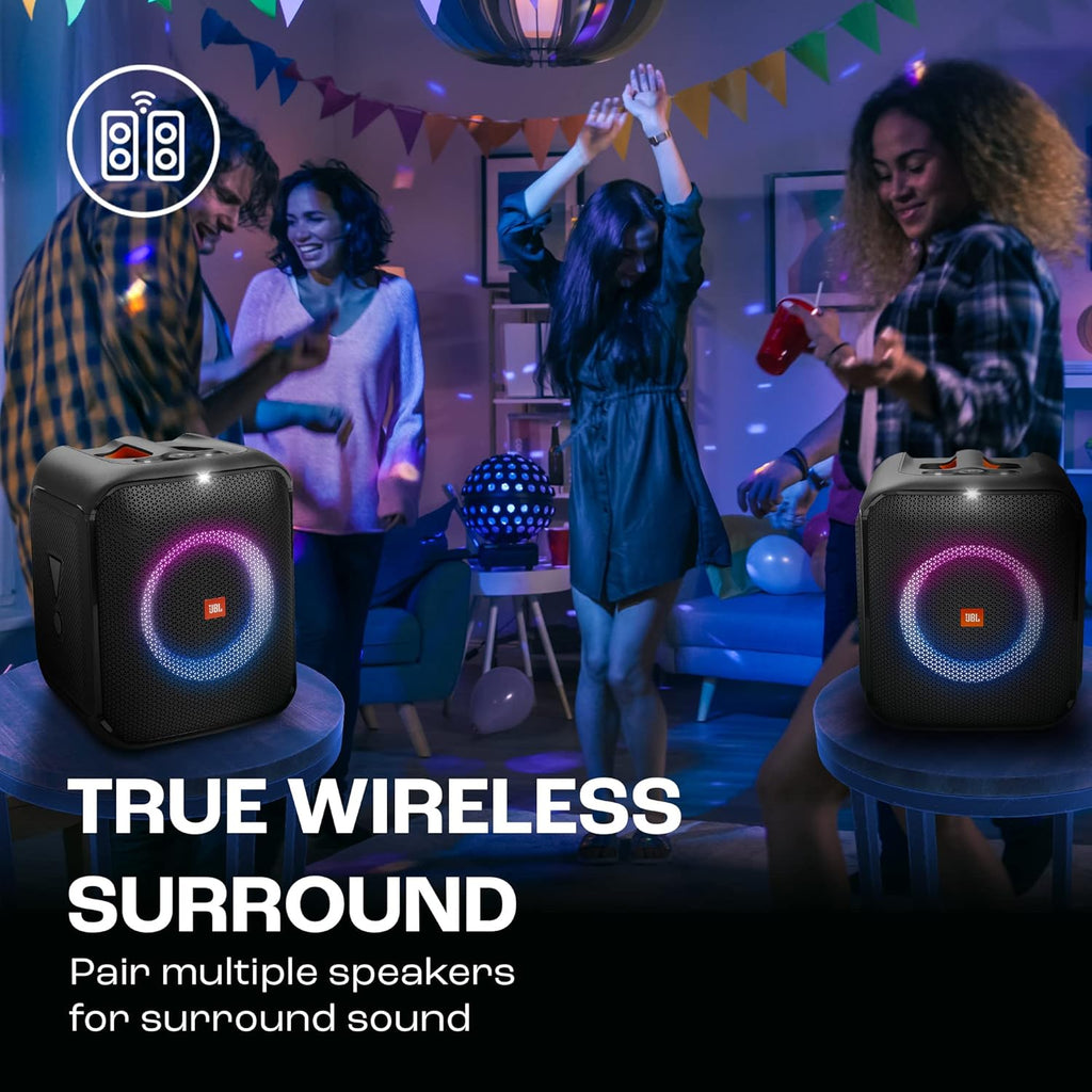 JBL Partybox Encore Essential | Portable Bluetooth Party Speaker | 100W Monstrous Pro Sound | Dynamic Light Show | Upto 6Hrs Playtime | Built-in Powerbank | Mic Support PartyBox App (Black)