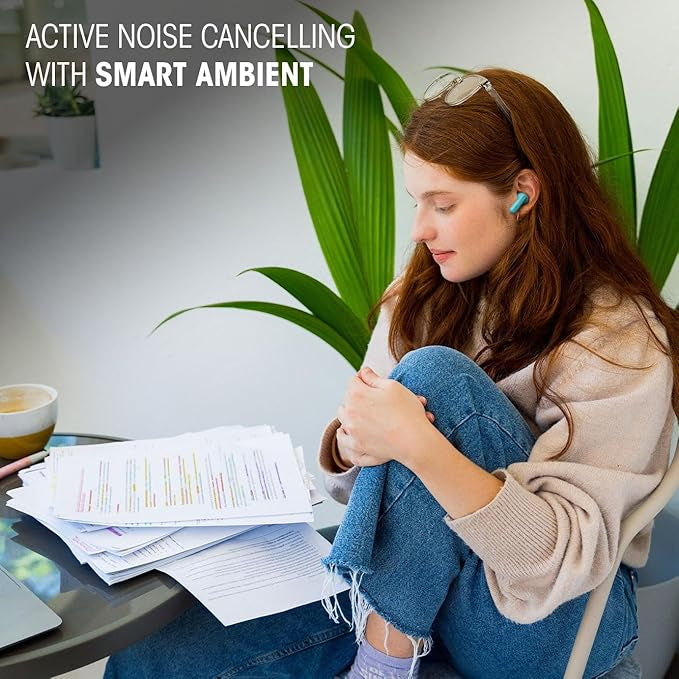 JBL Wave Beam 2 Adaptive Noise Cancelling with Smart Ambient True Wireless Earbuds, Deep Bass, Comfort Fit, 40H Battery, Hands-Free + VoiceAware, Water and Dust Resistant - Black, JBLWBEAM2BLK | Bluetooth 5.3, Up to 40 Hours of Autonomy, JBL Pure Bass Sou