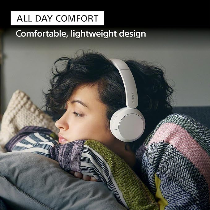 Sony WH-CH520 Wireless Headphones, 50 hours battery life, Clearer hands-free calling, Multipoint Connection, On-ear style, Blue, UAE Version - 1-Year warranty