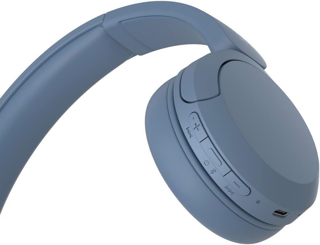Sony WH-CH520 Wireless Headphones, 50 hours battery life, Clearer hands-free calling, Multipoint Connection, On-ear style, Blue, UAE Version - 1-Year warranty