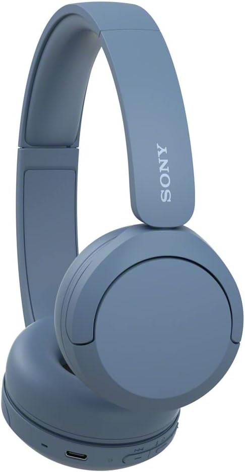 Sony WH-CH520 Wireless Headphones, 50 hours battery life, Clearer hands-free calling, Multipoint Connection, On-ear style, Blue, UAE Version - 1-Year warranty