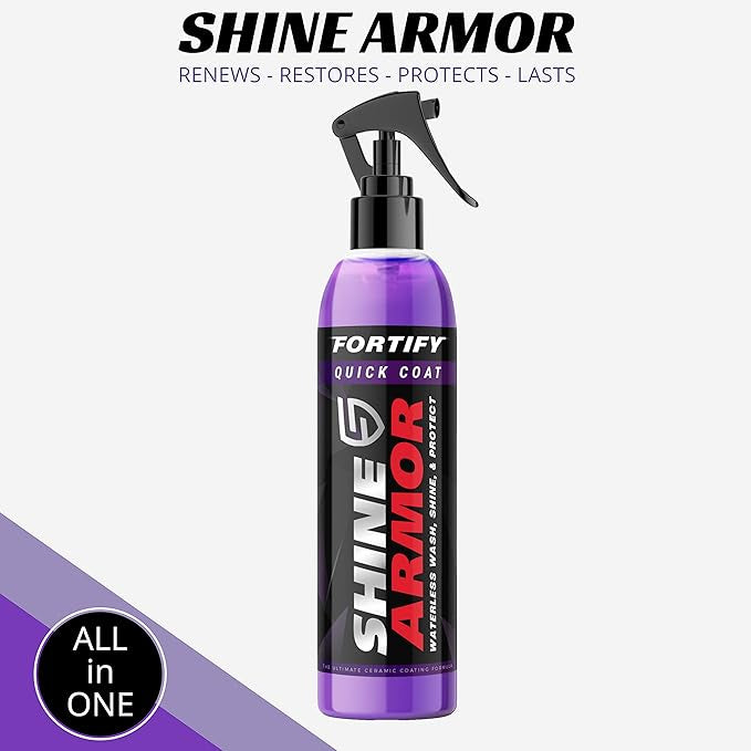 SHINE ARMOR Fortify Quick Coat High Performance Ceramic Coating, Car Wax Spray, Hydrophobic Finish Polishing and Polymer Paint Sealant Protection for C Seats