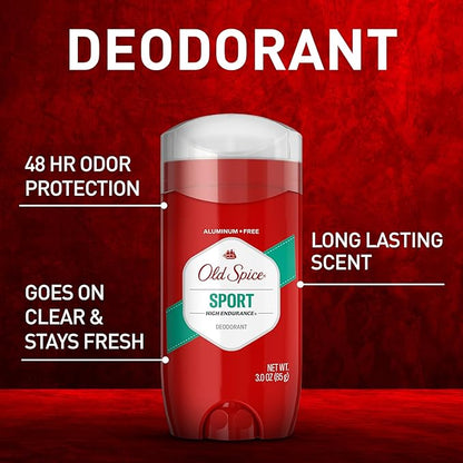Old Spice Aluminum Free Deodorant For Men, High Endurance Sport Scent, Long-Lasting Odor Protection, Daily Freshness - 85g Pack Of 3 (3.0OZ)