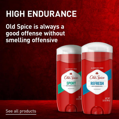 Old Spice Aluminum Free Deodorant For Men, High Endurance Sport Scent, Long-Lasting Odor Protection, Daily Freshness - 85g Pack Of 3 (3.0OZ)