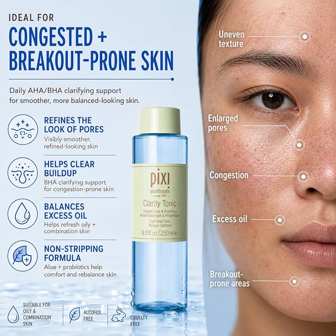 Pixi Clarity Tonic 250ml - leaving skin hydrated and smooth