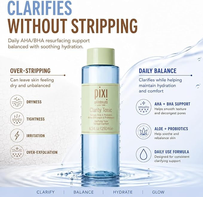 Pixi Clarity Tonic 250ml - leaving skin hydrated and smooth