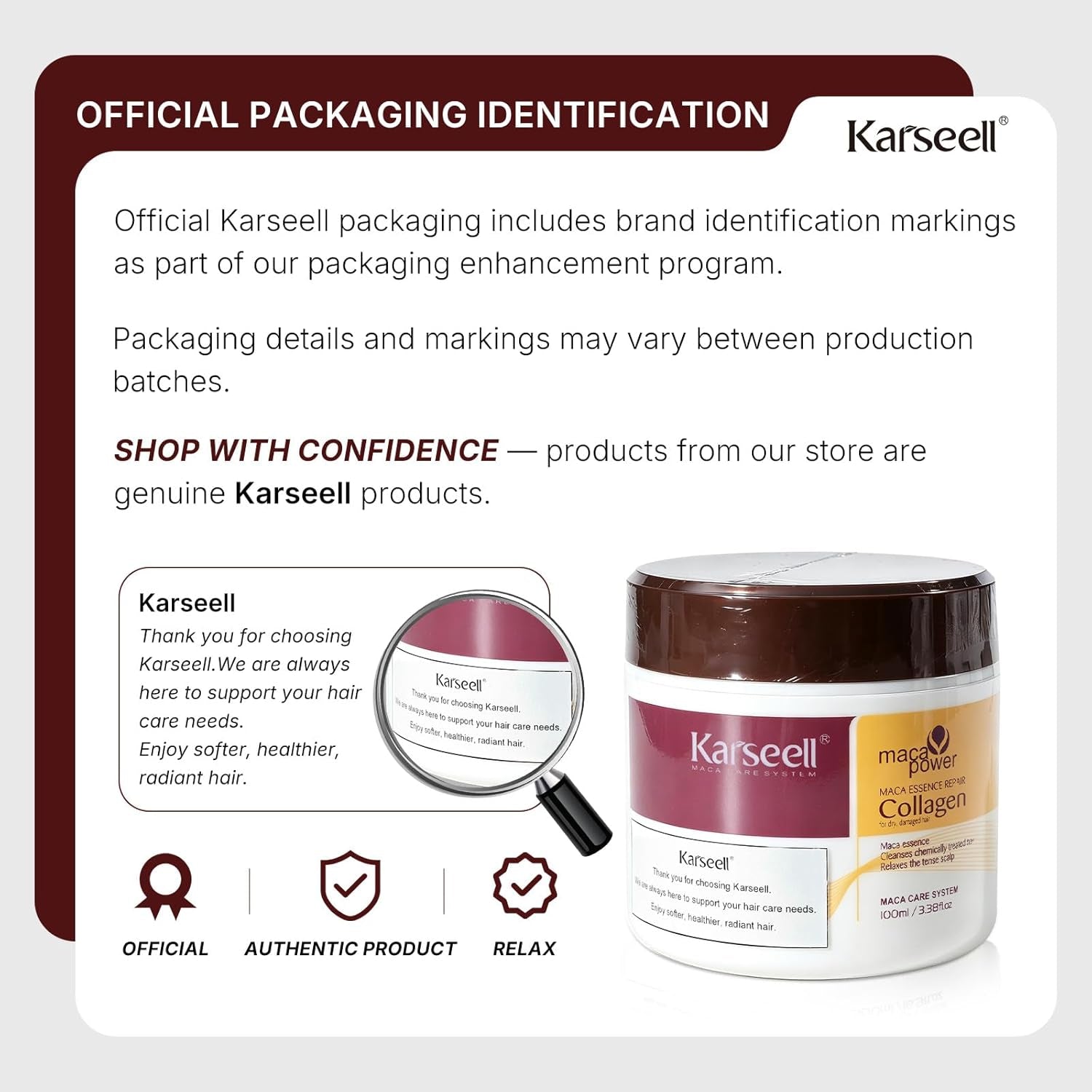 Karseell 3.38floz 100ml Collagen Hair Treatment Deep Repair Conditioning Argan Oil Collagen Hair Mask Essence for Dry Damaged Hair All Hair Types