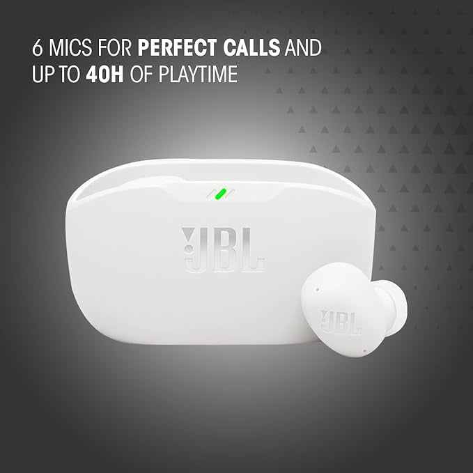 JBL Wave Buds 2 True Wireless Noise Cancellling Earbuds, Pure Bass Sound, Bluetooth 5.3, LE Audio, Smart Ambient, 4-Mic Technology, 40H Battery, Water and Dust Resistant - JBLWBUDS2WHT, White