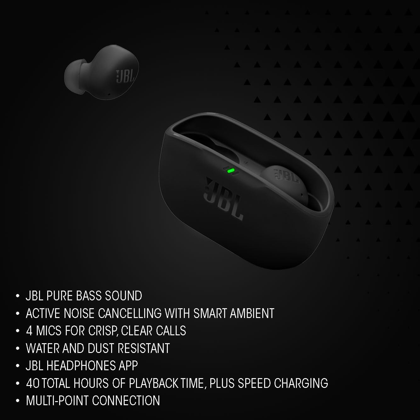 JBL Wave Buds 2 True Wireless Noise Cancellling Earbuds, Pure Bass Sound, Bluetooth 5.3, LE Audio, Smart Ambient, 4-Mic Technology, 40H Battery, Water and Dust Resistant - JBLWBUDS2WHT, White