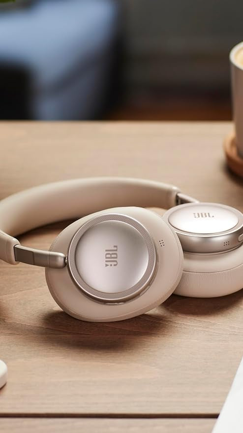 JBL Live 780NC Wireless Over-Ear Headphones with Adaptive Noise Cancelling, Spatial Sound, Voice Control and JBL Pure Bass, Champagne