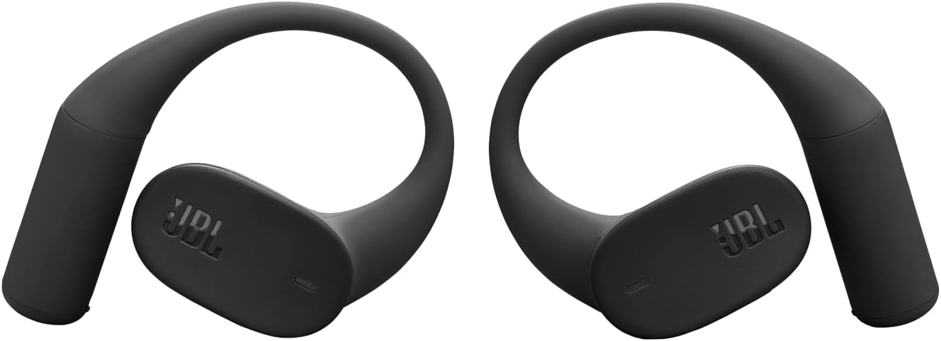 JBL Sense Lite Wireless Earbuds with Open Design and Ear Hook, JBL OpenSound Air Conduction Technology, 32 Hours Operation, Water & Dust Resistant IP54, Black
