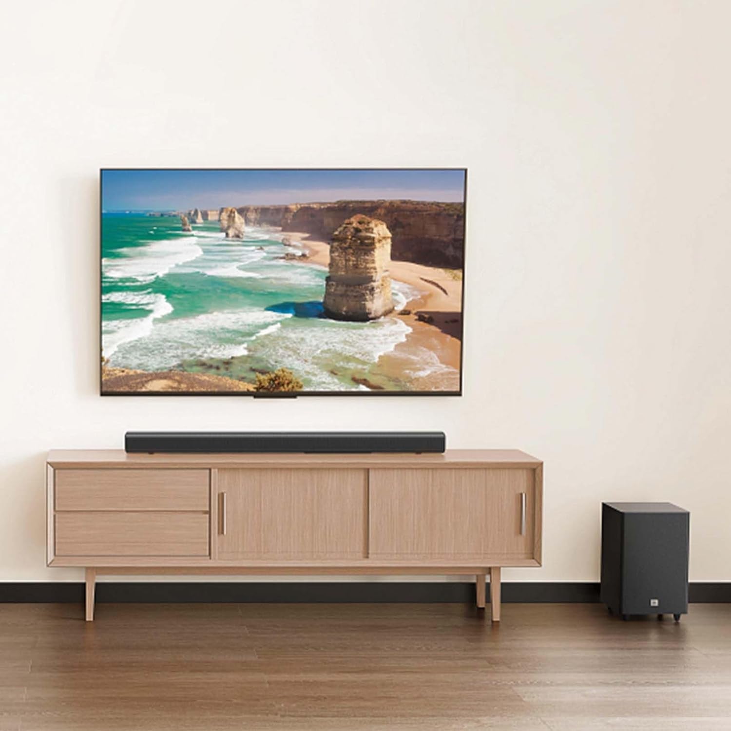 JBL Cinema SB550 3.1 Channel Soundbar with 250W Dolby Audio, Wireless 5.25" Subwoofer, HDMI ARC, Optical Input & Bluetooth Streaming for TV, Home Cinema Audio System, Black