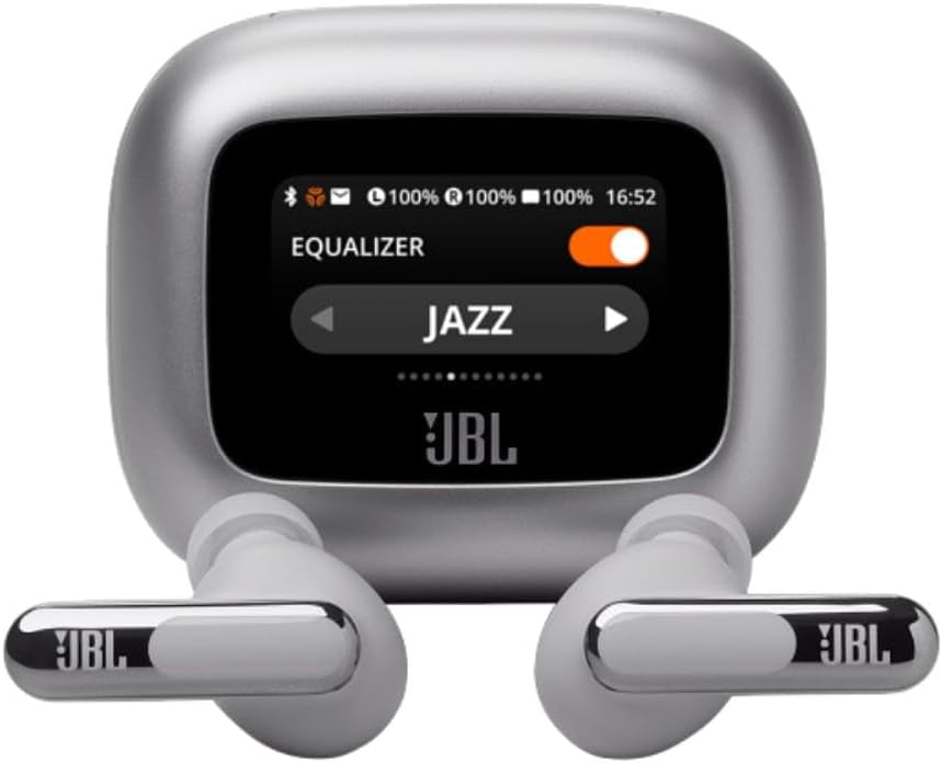 JBL Live Beam 3 True wireless noise-cancelling earbuds with stick-closed design and Smart Charging Case, JBLLIVEBEAM3SIL, Silver
Visit the JBL Store