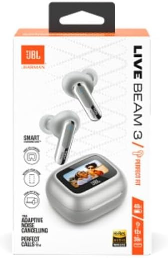 JBL Live Beam 3 True wireless noise-cancelling earbuds with stick-closed design and Smart Charging Case, JBLLIVEBEAM3SIL, Silver
Visit the JBL Store