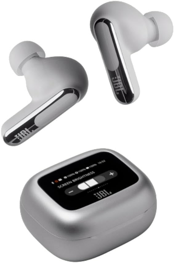 JBL Live Beam 3 True wireless noise-cancelling earbuds with stick-closed design and Smart Charging Case, JBLLIVEBEAM3SIL, Silver
Visit the JBL Store