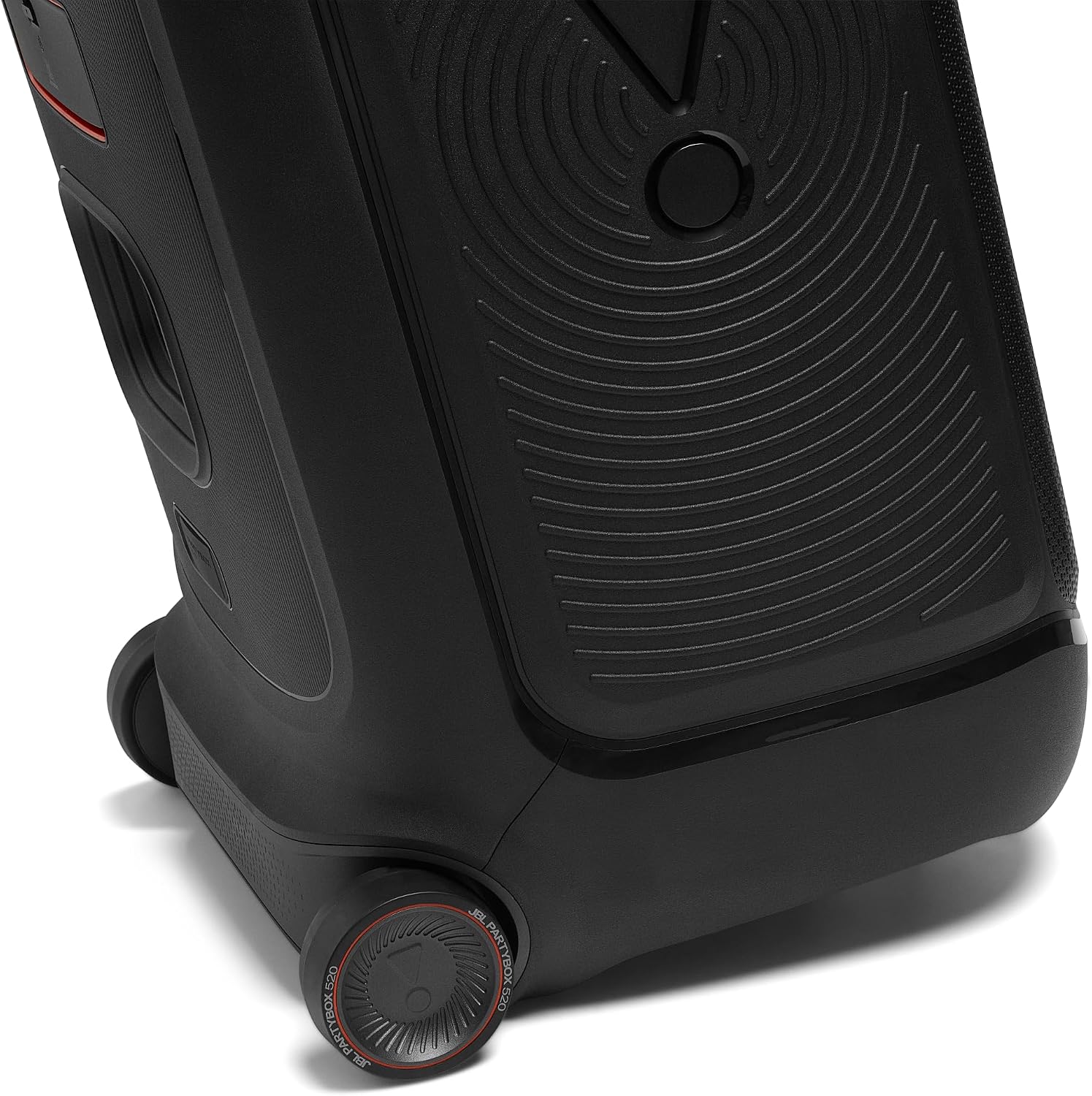 JBL PartyBox 520 Portable Bluetooth Party Speaker with AI Sound Boost, 400W Powerful Sound, Dynamic Light Show, 15H Playtime, Mic & Guitar Inputs, IPX4 Splashproof, Telescopic Handle & Wheels – Black | 15H Battery Life, Portable Design, Light Show, IPX4,