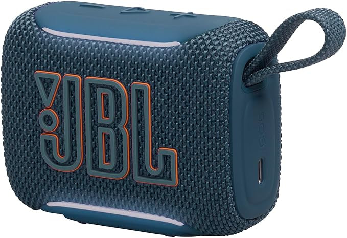 JBL Go 5 Portable Bluetooth Speaker with Ambient Edge Lighting, IP68 Waterproof & Dustproof, 10H Playtime, AirTouch Stereo Pairing, Auracast™, USB-C Lossless Audio – Compact & Drop-Proof, Blue