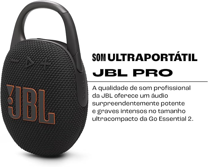 JBL Clip 5 Waterproof Bluetooth Speaker – Ultra-Portable, 12H Playtime, AURACAST (Multi-Speaker Connectivity), JBLCLIP5BLK, Black