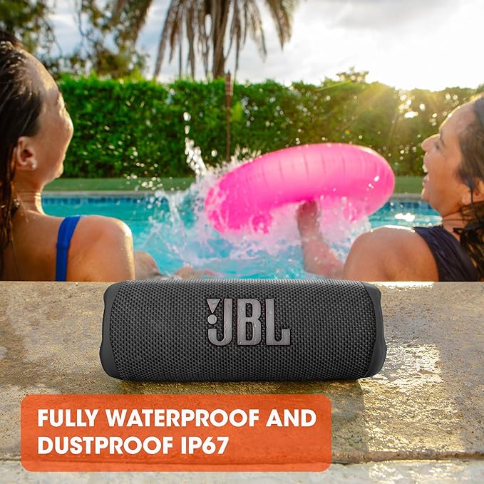 JBL Flip 6 Bluetooth Box in Blue - Waterproof Portable Speaker with 2-Way Speaker System for Powerful Sound - Up to 12 Hours of Wireless Music Play